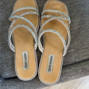 Steve Madden Sparkling Silver Sandals